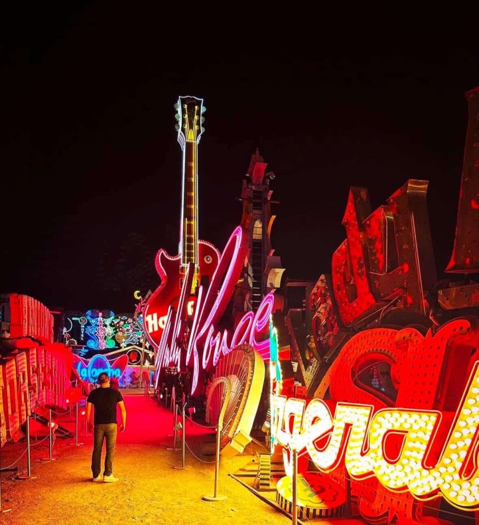 Las Vegas Neon Museum: Vintage signs, including a large guitar.