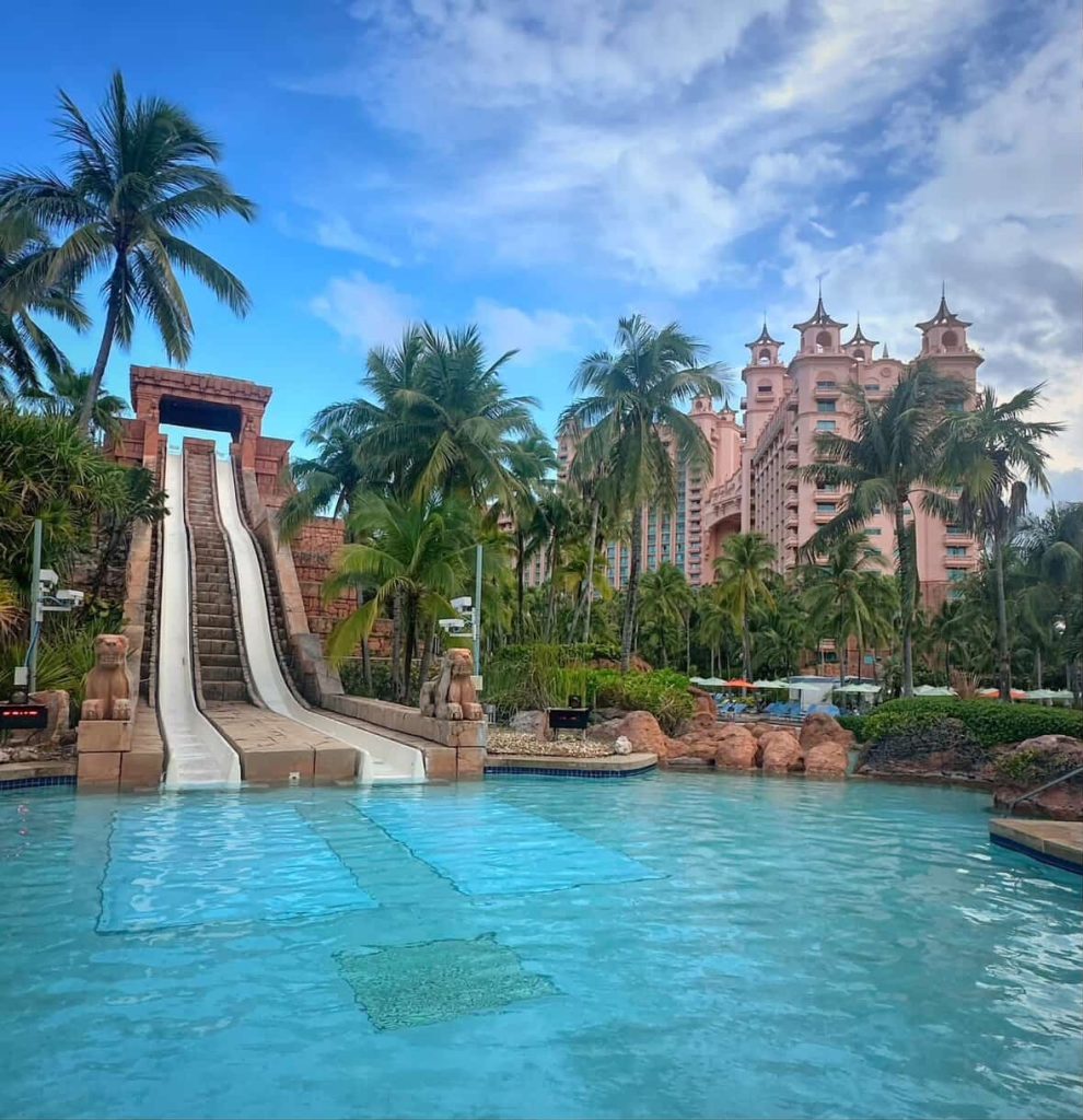 Aquaventure water park slide at Atlantis Paradise Island, Nassau, Bahamas